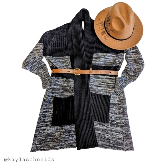 RVCA Knit Black & Heather Grey Cardigan | Autumn Cardi | Fall Vibes | Small - Picture 2 of 11
